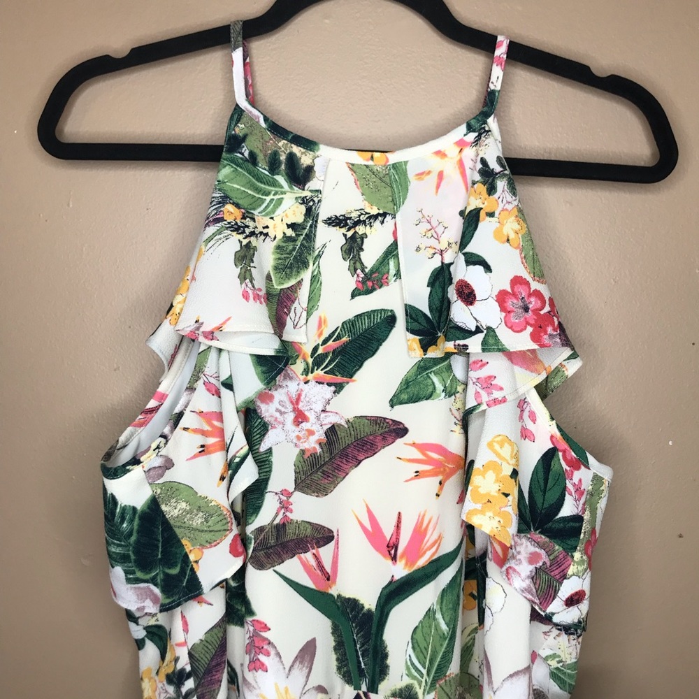 London Times Sz 16 Fit to Flare Crepe Print Dress